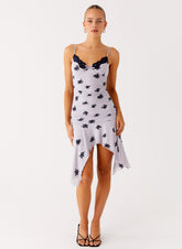 Amor Flock Hanky Mini Dress - Lilac