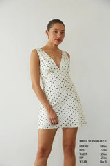 Annie Polka Dot Satin Mini Dress