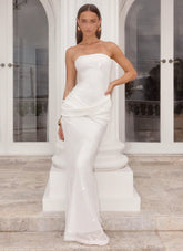 Anticipating Sequin Maxi Dress - White