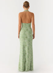 Ask You Twice Maxi Dress - Blurred Lime