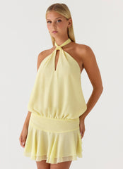 Beginning Mini Dress - Butter Yellow