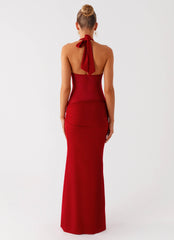 Billen Halter Maxi Dress - Red