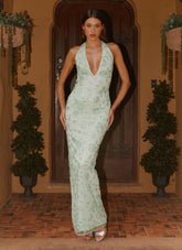 Cydney Beaded Maxi Dress - Sage