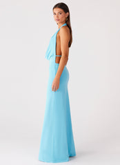 Driftwood Cowl Maxi Dress - Turquoise