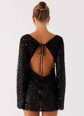 Edessa Sequin Mini Dress - Black