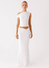 Galantis One Shoulder Maxi Dress - White