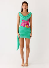 Good Fortune Mini Dress - Jungle Bloom