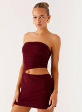 Last Heartbreak Mini Dress - Burgundy