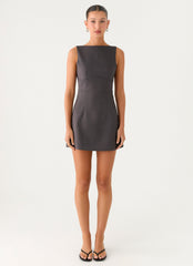 Lulita Mini Dress - Charcoal Grey