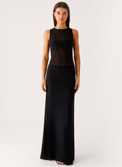 lyria Mesh Maxi Dress - Black