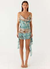 Meylissa Hanky Mini Dress - Aqua Blur