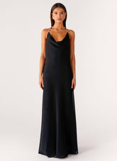 Morning Crush Cowl Maxi Dress - Black