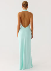 Mougleta Backless Maxi Dress - Aqua