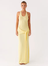 Pina Colada Knit Maxi Dress - Yellow