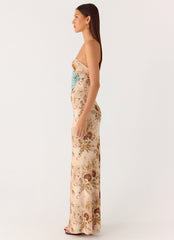 React Strapless Maxi Dress - Desert Blur