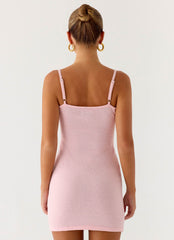 Roa Embellished Knit Mini Dress - Pink