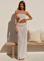 Shellbound Crochet Maxi Dress - Ivory