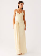Signal Halter Maxi Dress - Sunny Yellow