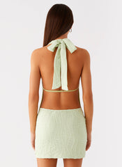 Thistle Mini Dress - Forest Sage