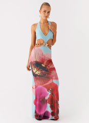 Time To Dance Maxi Dress - Turquoise Bloom