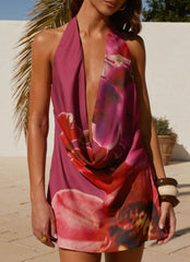 Varindra Cowl Mini Dress - Violetta Bloom