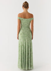 Wasting Time Maxi Dress - Blurred Lime