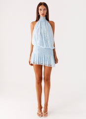 Willow Lace Mini Dress - Blue