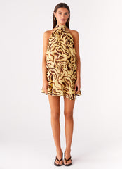 Zulla Backless Mini Dress - Laguna Print