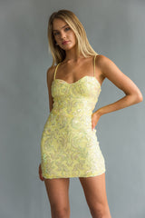 Alanis Bustier Sequin Mini Dress