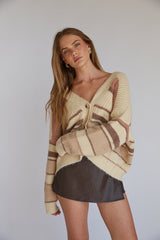 Alden Stripe Knit Button Up Cardigan