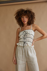 Alicia Ruffle Smocked Bow Top