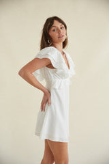 Junie Open Back Flutter Sleeve Mini Dress