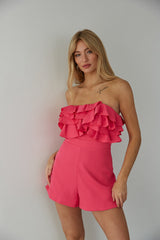 Leilani Strapless Ruffle Romper