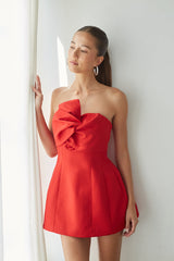 Alix Twist Front Bubble Mini Dress