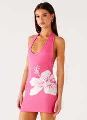 Aloha Knit Mini Dress - Pink
