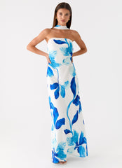 Ashelle Chiffon Maxi Dress - Cerulean Bloom