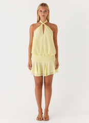 Beginning Mini Dress - Butter Yellow