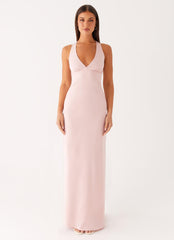 Desi Halterneck Maxi Dress - Pink