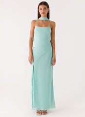 Eternelle Square Neck Maxi Dress - Teal