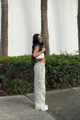 Lydia Contrast Seam Parachute Pants