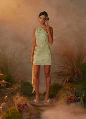 Juelz Beaded Mini Dress - Lime