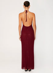 Keliese Beaded Maxi Dress - Burgundy