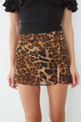 Camila Leopard Mini Skirt