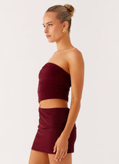 Last Heartbreak Mini Dress - Burgundy