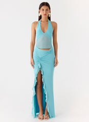 Last Sequence Maxi Dress - Aqua Blue