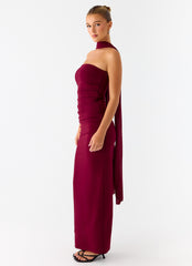 Libra Maxi Dress - Dark Cherry