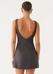 Lulita Mini Dress - Charcoal Grey