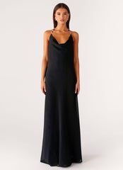 Morning Crush Cowl Maxi Dress - Black