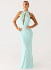 Mougleta Backless Maxi Dress - Aqua
