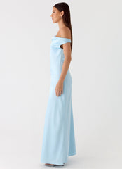 Palm Royal Maxi Dress - Ice Blue